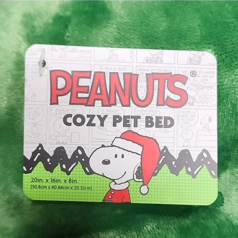 Charlie Brown Snoopy Christmas Pet Cat Dog Bed New With Tags 2025 Red Multicolor